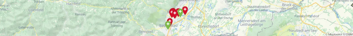 Kartenansicht für Apotheken-Notdienste in der Nähe von Baden (Baden, Niederösterreich)